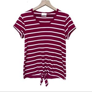 Anthropologie T.la Tie Front Striped Tee Size XS